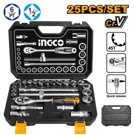 JUEGO DADOS TUBO LLAVE CRIQUE 1/2 METR | 25 PIEZAS