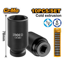 JUEGO 10 DADOS 1/2" IMPACTO PROFUNDOS