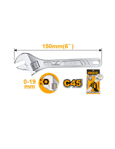 LLAVE FRANCESA AJUSTABLE 6"(15CM)