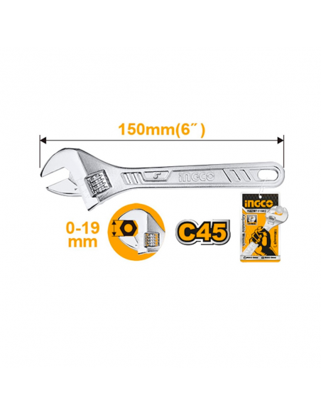 LLAVE FRANCESA AJUSTABLE 6"(15CM)