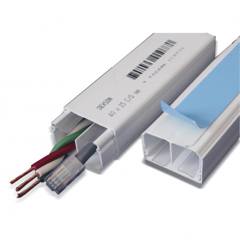 CANALETA BLANCA CON ADHESIVO 40x25mm