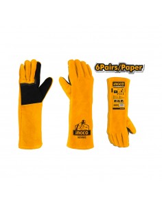 GUANTES CUERO LARGO SOLDADOR 16" INGCO