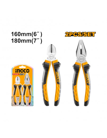 JUEGO DE ALICATES ELECTRICISTA Y CORTE | 2 UNIDADES