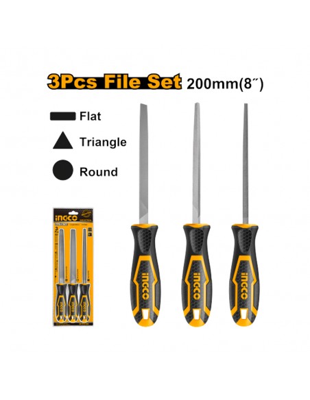 JUEGO DE 3 LIMAS 8'' PARA METAL | 3 UNIDADES