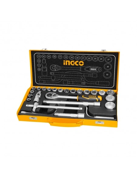 JUEGO DADOS TUBO LLAVE 24 PCS 1/2" | 24 PIEZAS