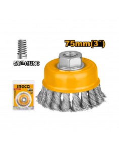 CEPILLO DE TAZA DE ALAMBRE TRENZADO 75MM 2