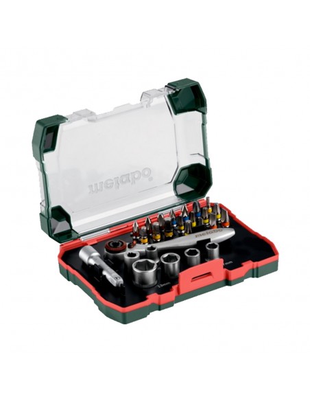 CAJA DE PUNTAS Y CARRACA SP, 26 PIEZAS