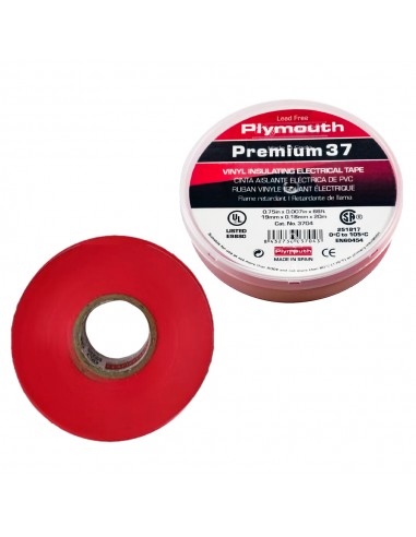 CINTA PLYMOUTH PREMIUM 37 RED 7.0 20MX 19MM