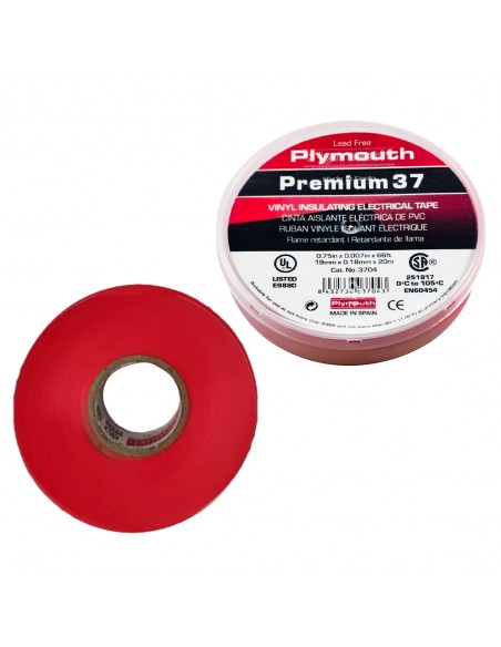 CINTA PLYMOUTH PREMIUM 37 RED 7.0 20MX 19MM