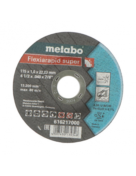 DISCO DE 4-½" FLEXIARAPID SUPER INOX, TF 42 | CAJA DE 25 DISCOS