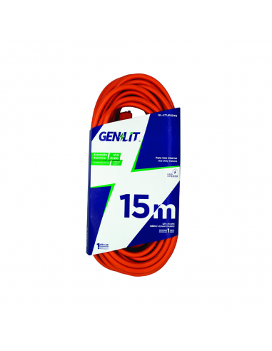 EXTENSION ELEC USO RUDO 15M NARANJA