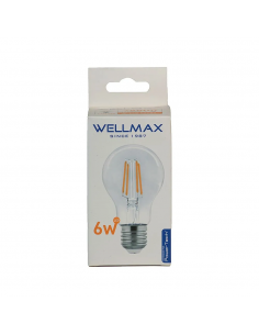 WELLMAX FOCO LED FILAMENTO 6W 2700K TRANSPARENTE 2