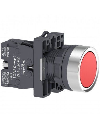 BOTON PULSADOR REDONDO ROJO 22MM RETORNO POR RESORTE 1NC XA2EA42