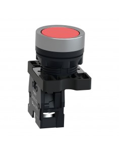 BOTON PULSADOR REDONDO ROJO 22MM RETORNO POR RESORTE 1NC... 2