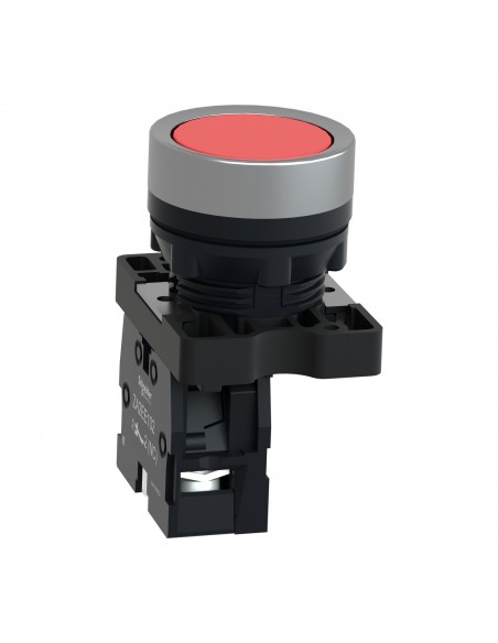 BOTON PULSADOR REDONDO ROJO 22MM RETORNO POR RESORTE 1NC XA2EA42