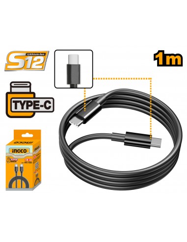 CABLE USB TIPO C A TIPO C 1MT 3A INGCO IUCC02