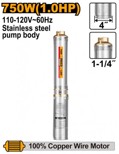 BOMBA SUMERGIBLE 1HP 750W-110V INGCO UDWP7501