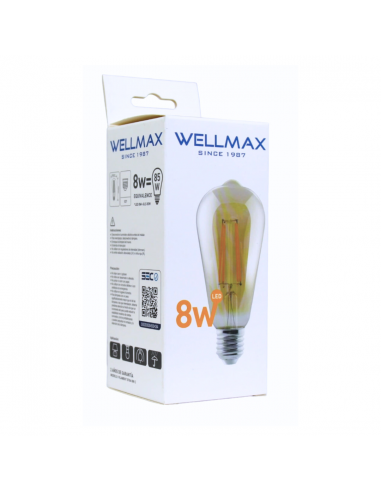 WELLMAX FOCO LED FILAMENTO AMBER 8W 2700K