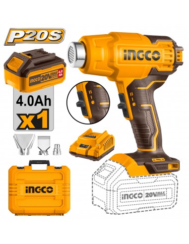 PISTOLA CALOR A BATERIA 20V 300-500C° INGCO UHGLI20025