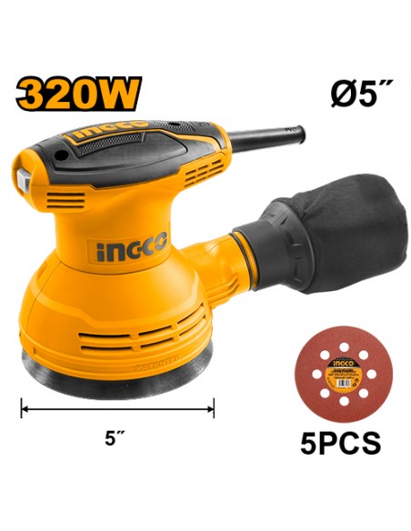 LIJADORA ROTO ORBITAL INDUSTRIAL 5" 320W INGCO URS3208
