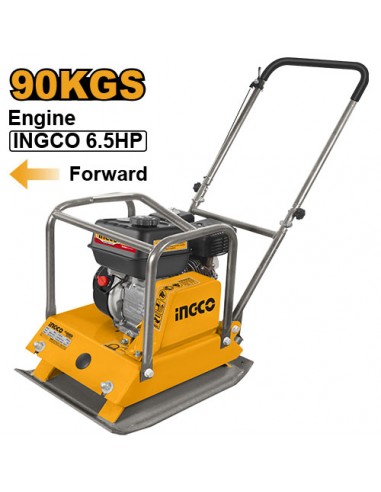 COMPACTADOR DE PLACA DE GASOLINA 4.0KW 6.5HP 90KG INGCO GCP100-2