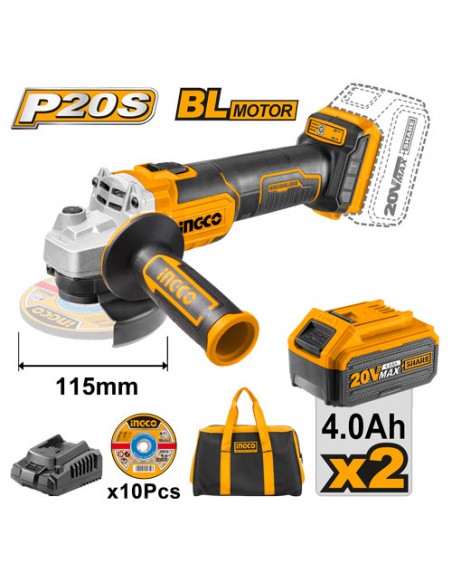 AMOLADORA ANGULAR 20V 115MM INGCO UCAGLI2011582