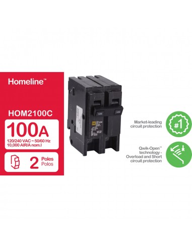 SQUARE-D BREAKER HOM 2P, 100A, 120/240V