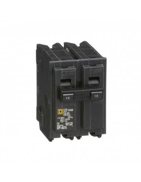 SQUARE-D BREAKER HOM 2P, 15A, 120/240V