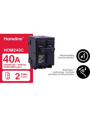 SQUARE-D BREAKER HOM 2P, 40A, 120/240V