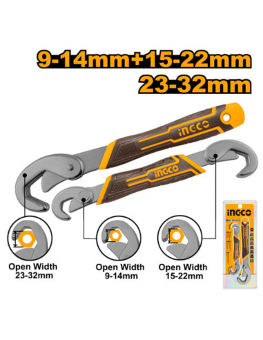 SET 2 Llaves Tuerca Ajustables Universales 9-32mm INGCO HBWS09328
