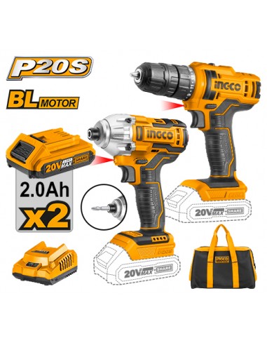 COMBO 2 TALADROS INALÁMBRICAS DE 20V INGCO...