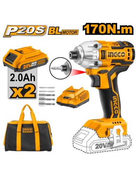 TALADRO DE IMPACTO A BATERÍA 20V INGCO UCIRLI2002