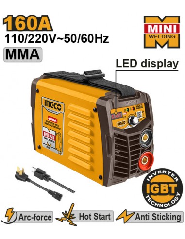 SOLDADORA INVERTER 160A 110V/240V 60Hz INGCO ING-UMMA1605