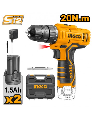 TALADRO ATORNILLADOR INALÁMBRICO 12V INGCO UCDLI12208
