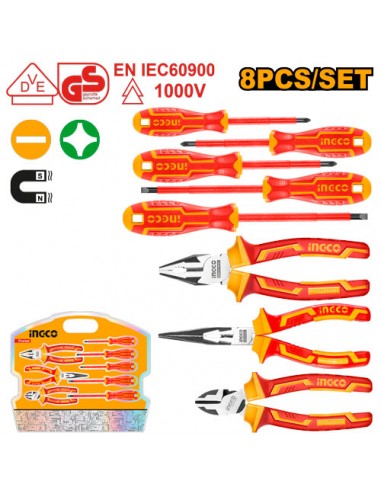SET HERRAMIENTAS AISLADAS 1000V 6 PZS INGCO HKIST3081