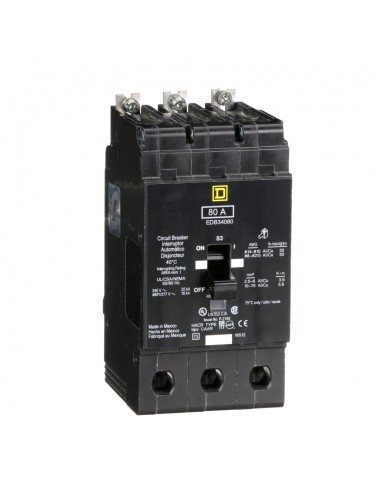 BREAKER SQUARE D EDB 3P 80A 480V