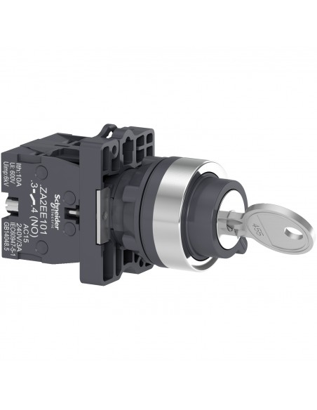 SELECTOR CON LLAVE 455, 2 POSICIONES FIJO 2NO XA2EG43