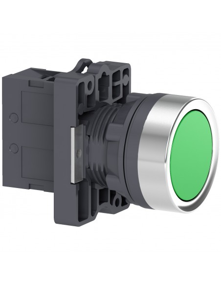 BOTON PULSADOR REDONDO VERDE 22MM RETORNO POR RESORTE 1NO XA2EA31