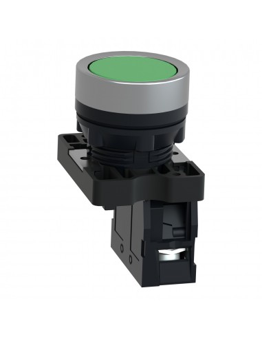 BOTON PULSADOR REDONDO VERDE 22MM RETORNO POR...