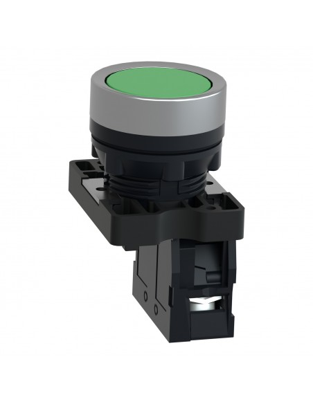 BOTON PULSADOR REDONDO VERDE 22MM RETORNO POR RESORTE 1NO XA2EA31