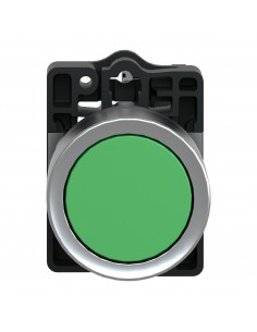 BOTON PULSADOR REDONDO VERDE 22MM RETORNO POR RESORTE 1NO... 2