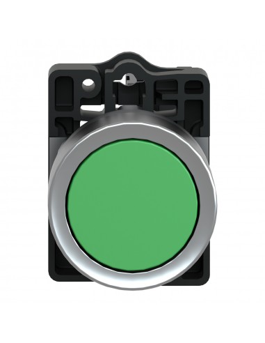 BOTON PULSADOR REDONDO VERDE 22MM RETORNO POR...