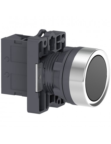 BOTON PULSADOR REDONDO NEGRO 22MM RETORNO POR...