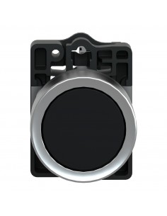 BOTON PULSADOR REDONDO NEGRO 22MM RETORNO POR RESORTE 1NO... 2