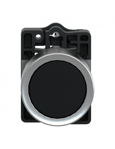 BOTON PULSADOR REDONDO NEGRO 22MM RETORNO POR RESORTE 1NO XA2EA21
