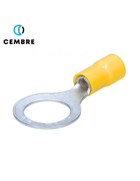 TERMINAL DE OJO PREAISLADO AMARILLO M10 - PARA CABLE 10-8 CEMBRE