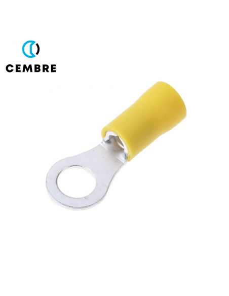 TERMINAL DE OJO PREAISLADO AMARILLO M6 - PARA CABLE 12-10 CEMBRE