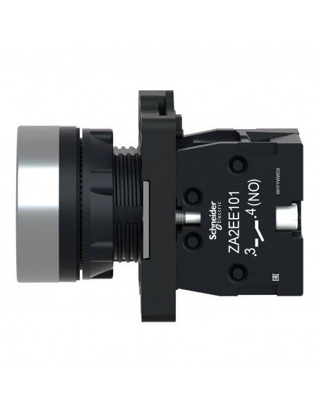 PULSADOR LUMINOSO ROJO 22MM RETORNO POR RESORTE 1NO XA2EW34B1