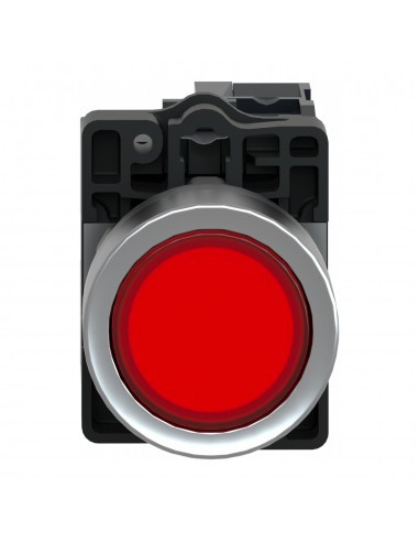 PULSADOR LUMINOSO ROJO 22MM RETORNO POR RESORTE...