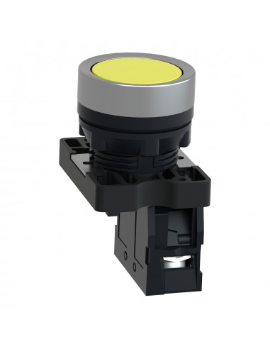 BOTON PULSADOR REDONDO AMARILLO 22MM RETORNO...